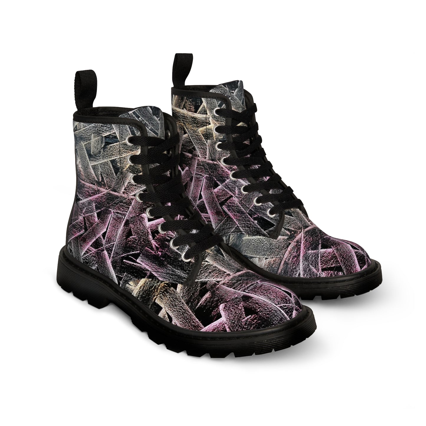 Women's Canvas Boots, Festival-Ready Footwear,  Music Band-Flamengoblue Art - Unique Funky boots, Original Artsy Style Boots, Best gift