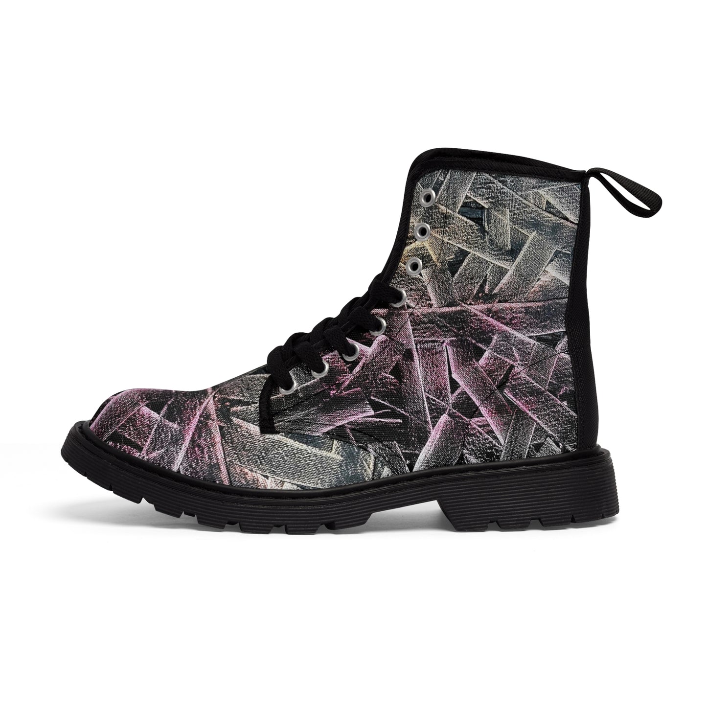 Women's Canvas Boots, Festival-Ready Footwear,  Music Band-Flamengoblue Art - Unique Funky boots, Original Artsy Style Boots, Best gift