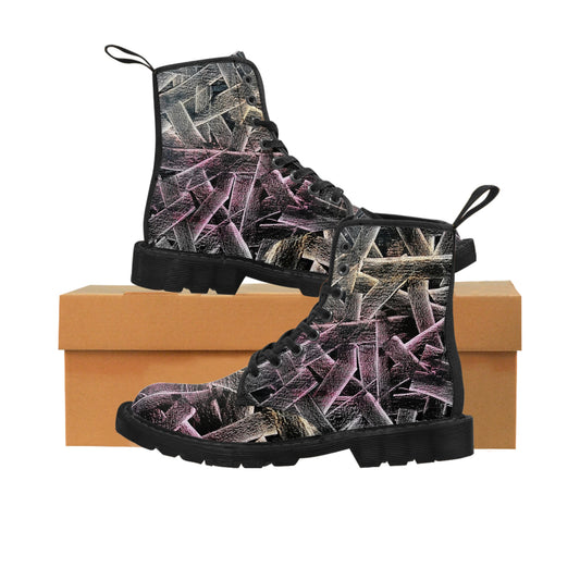 Women's Canvas Boots, Festival-Ready Footwear,  Music Band-Flamengoblue Art - Unique Funky boots, Original Artsy Style Boots, Best gift