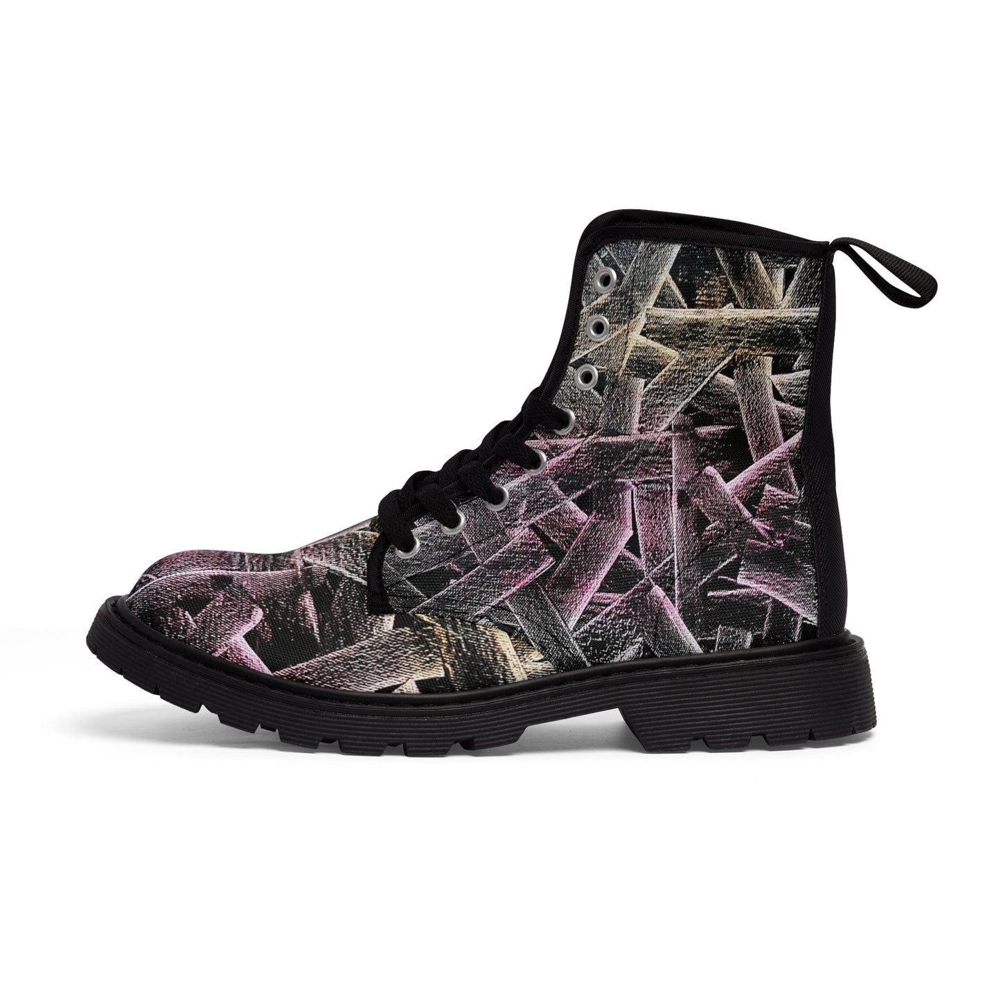 Women's Canvas Boots, Festival-Ready Footwear,  Music Band-Flamengoblue Art - Unique Funky boots, Original Artsy Style Boots, Best gift