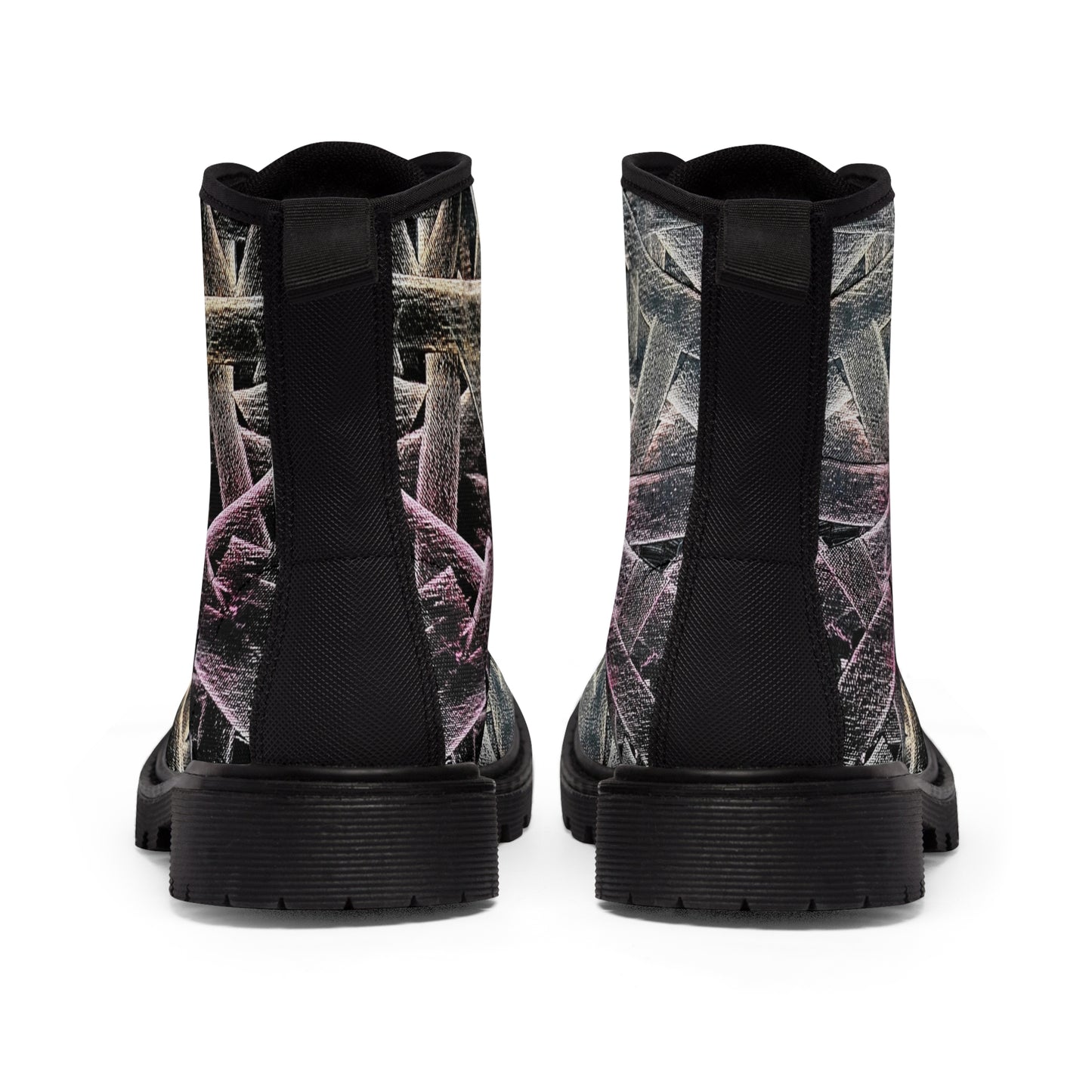 Women's Canvas Boots, Festival-Ready Footwear,  Music Band-Flamengoblue Art - Unique Funky boots, Original Artsy Style Boots, Best gift