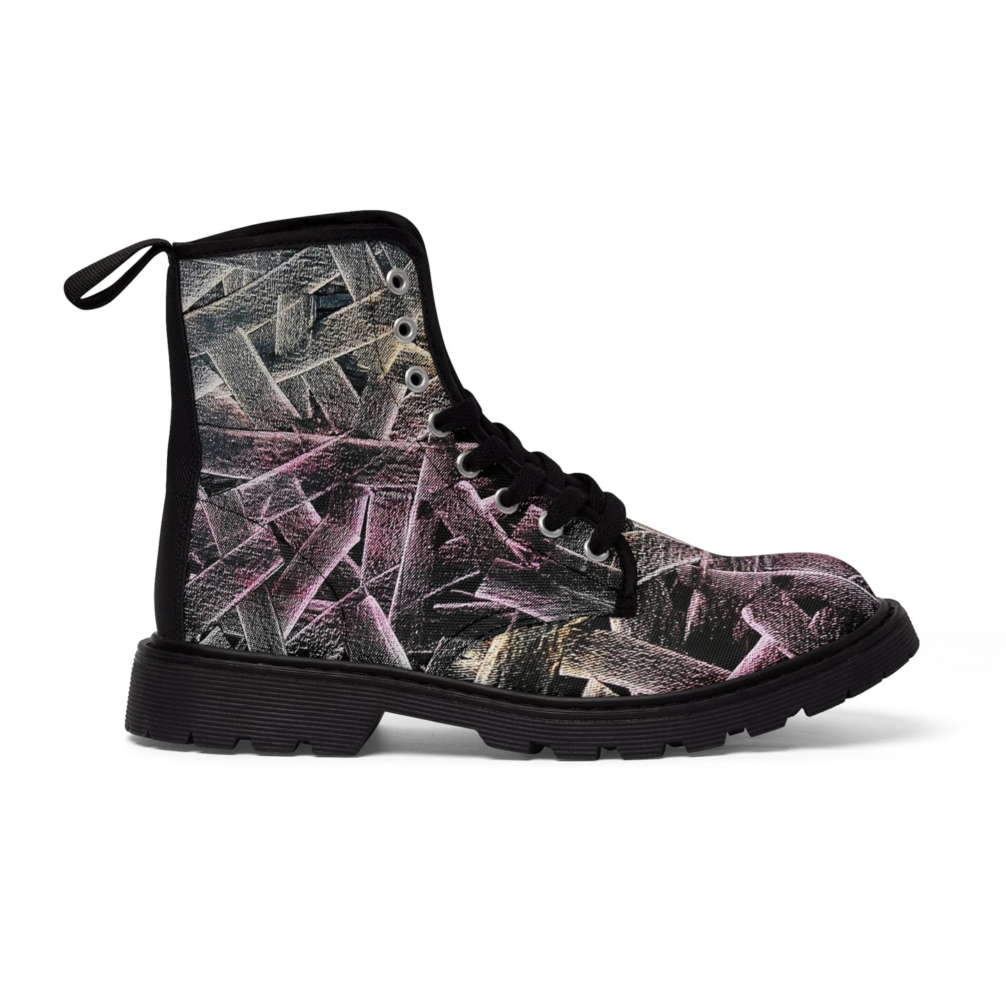 Women's Canvas Boots, Festival-Ready Footwear,  Music Band-Flamengoblue Art - Unique Funky boots, Original Artsy Style Boots, Best gift