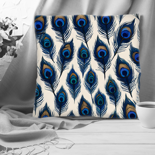 Plump Filled Cushion -Feathers pattern design- size options- Original abstract design