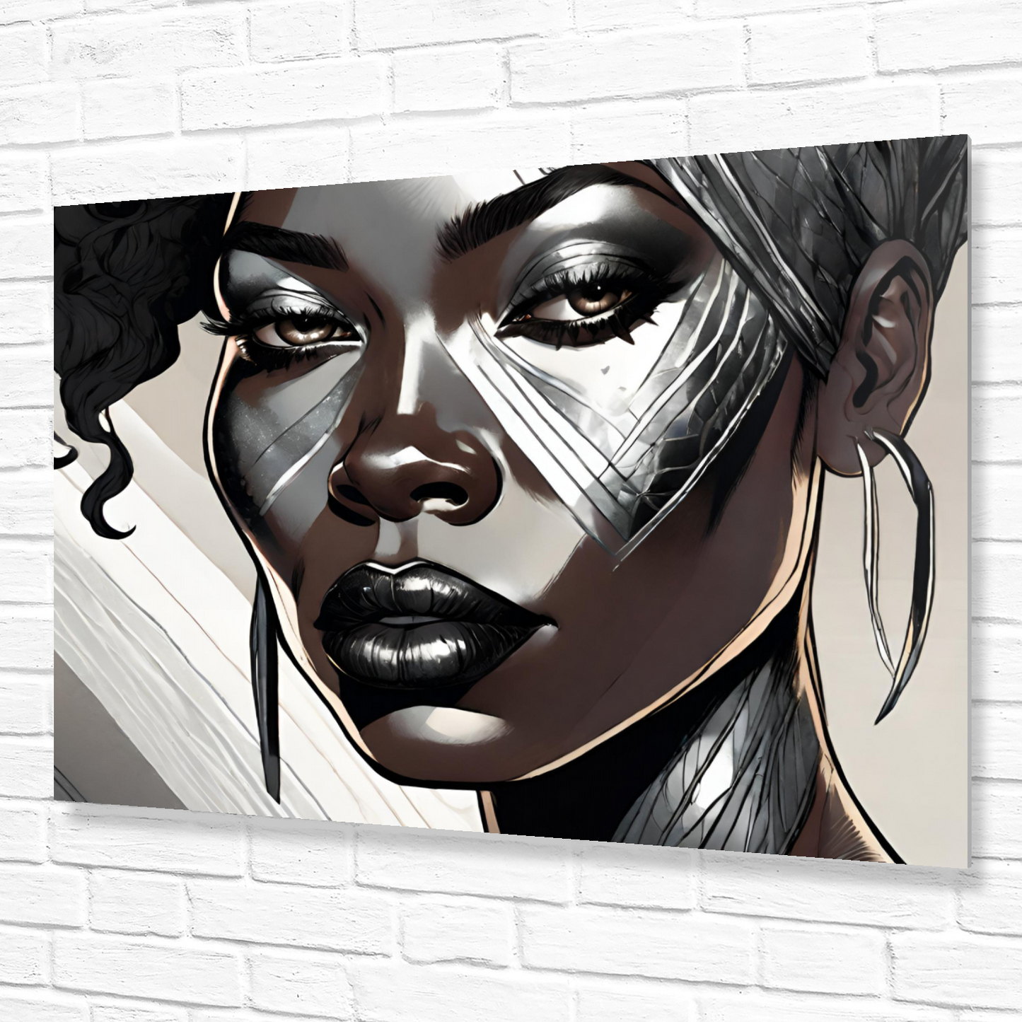 Metal Wall Art| Mela|  Girl face-Original abstract print 750x560 mm