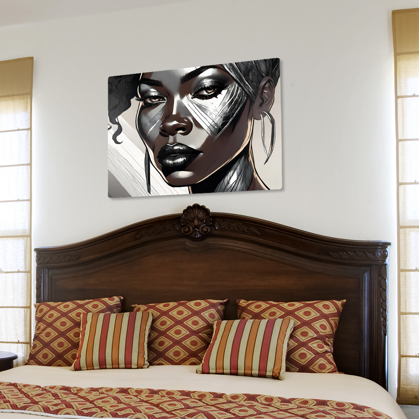 Metal Wall Art| Mela|  Girl face-Original abstract print 750x560 mm