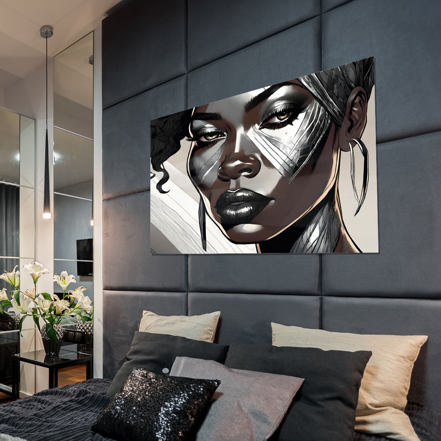 Metal Wall Art| Mela|  Girl face-Original abstract print 750x560 mm