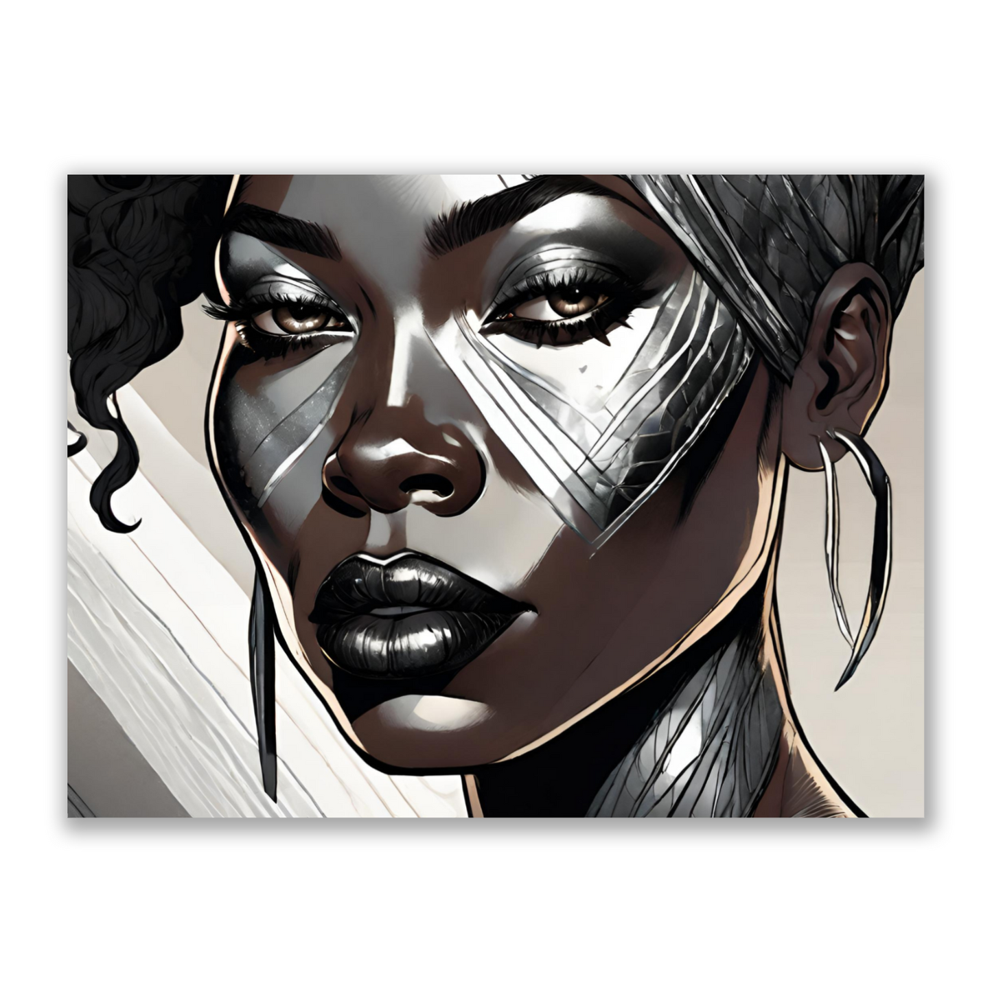 Metal Wall Art| Mela|  Girl face-Original abstract print 750x560 mm