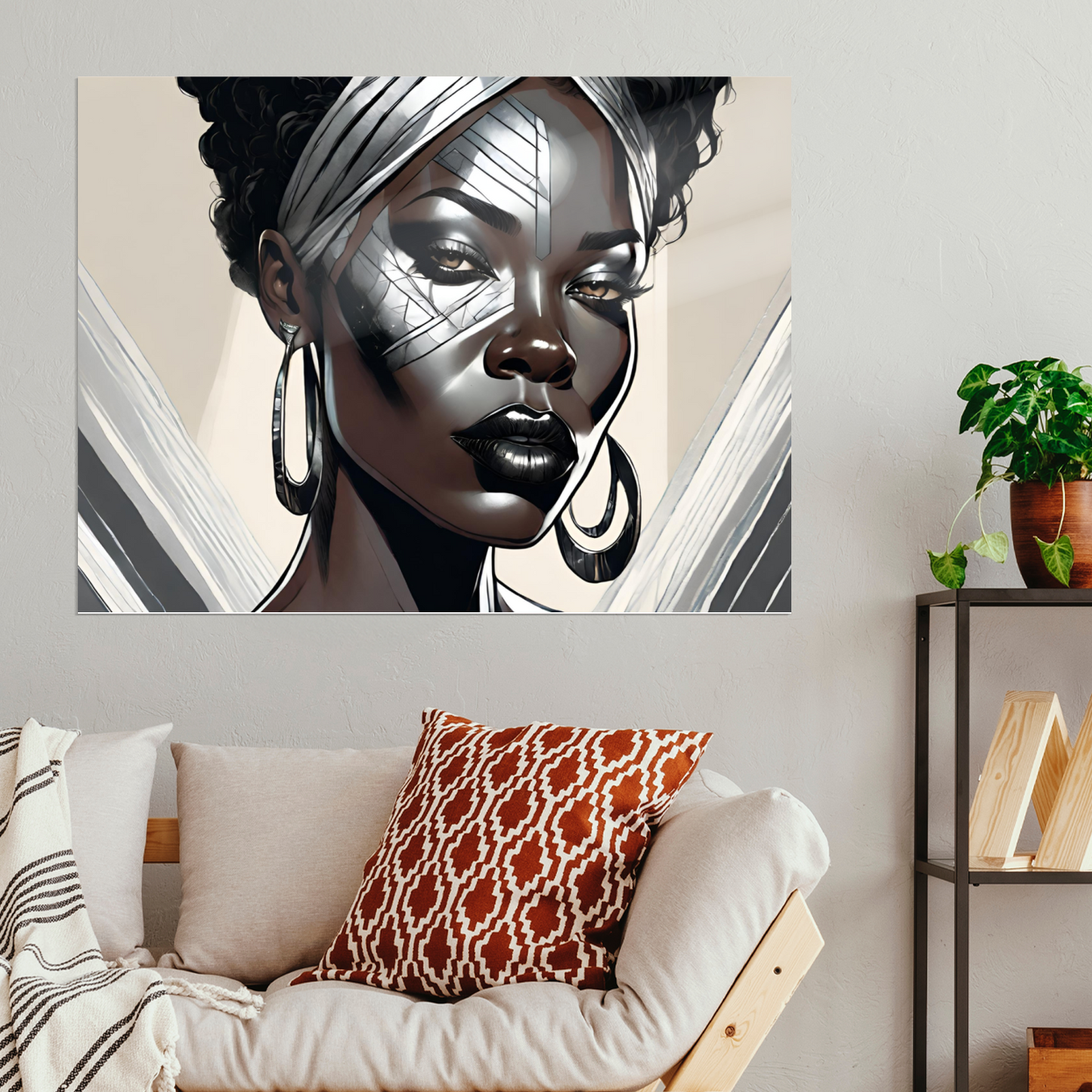 Metal Wall Art| Dela|  Girl face-Original abstract print 750x560 mm