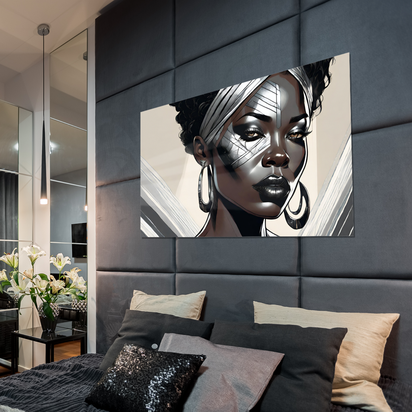 Metal Wall Art| Dela|  Girl face-Original abstract print 750x560 mm