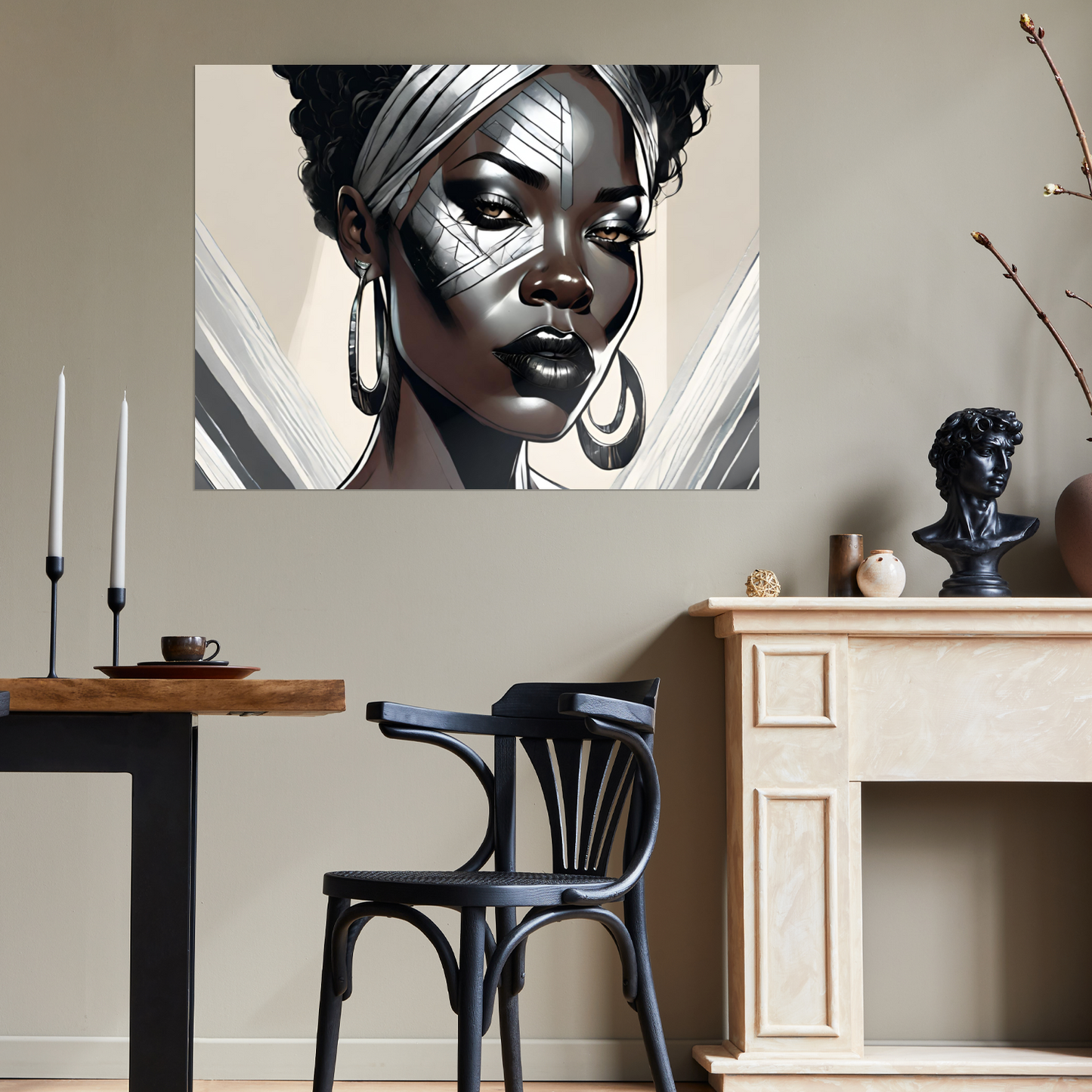 Metal Wall Art| Dela|  Girl face-Original abstract print 750x560 mm
