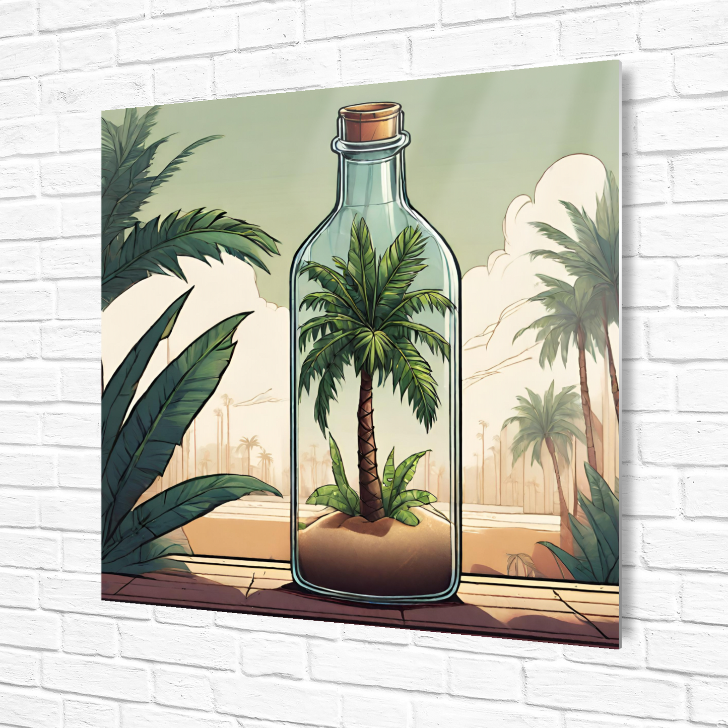 palm in bottle