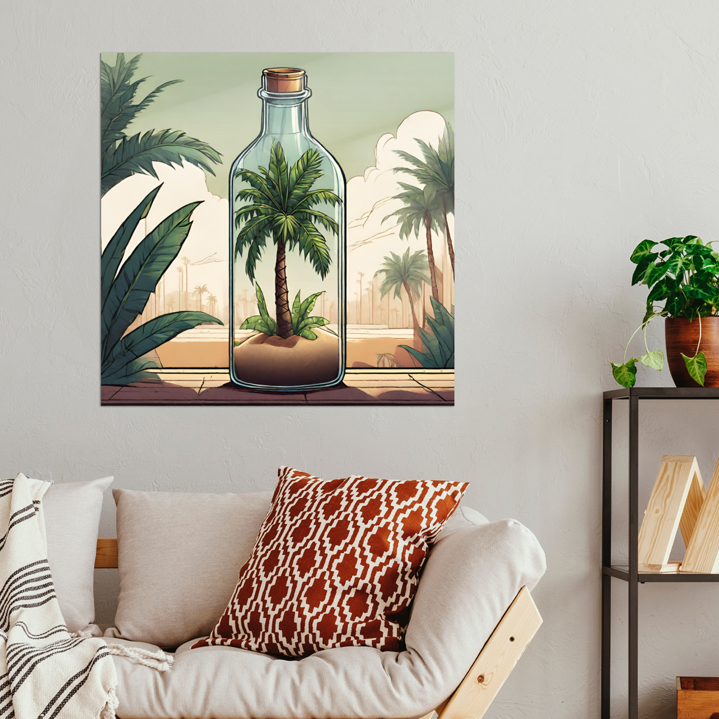 palm in bottle
